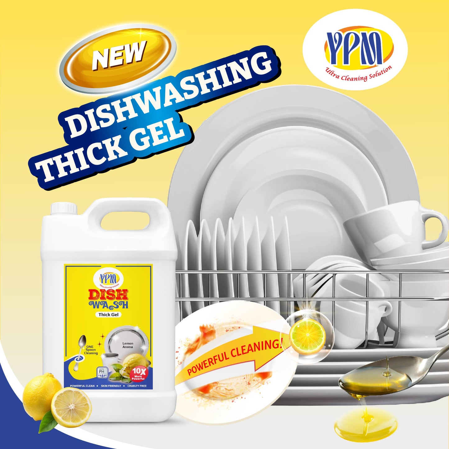 Dishwash Gel 5L (lemon) - Effective Kitchen Cleaning