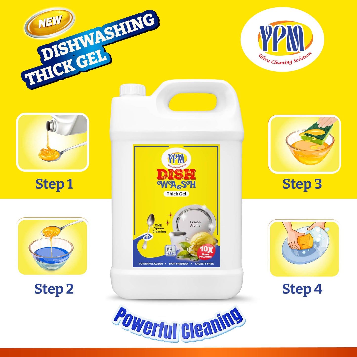 Dishwash Gel 5L (lemon) - Effective Kitchen Cleaning