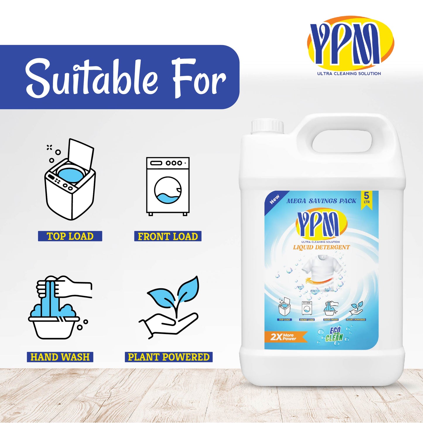 5L Liquid Detergent - Powerful Cleaning for Laundry - Fresh & Vibrant