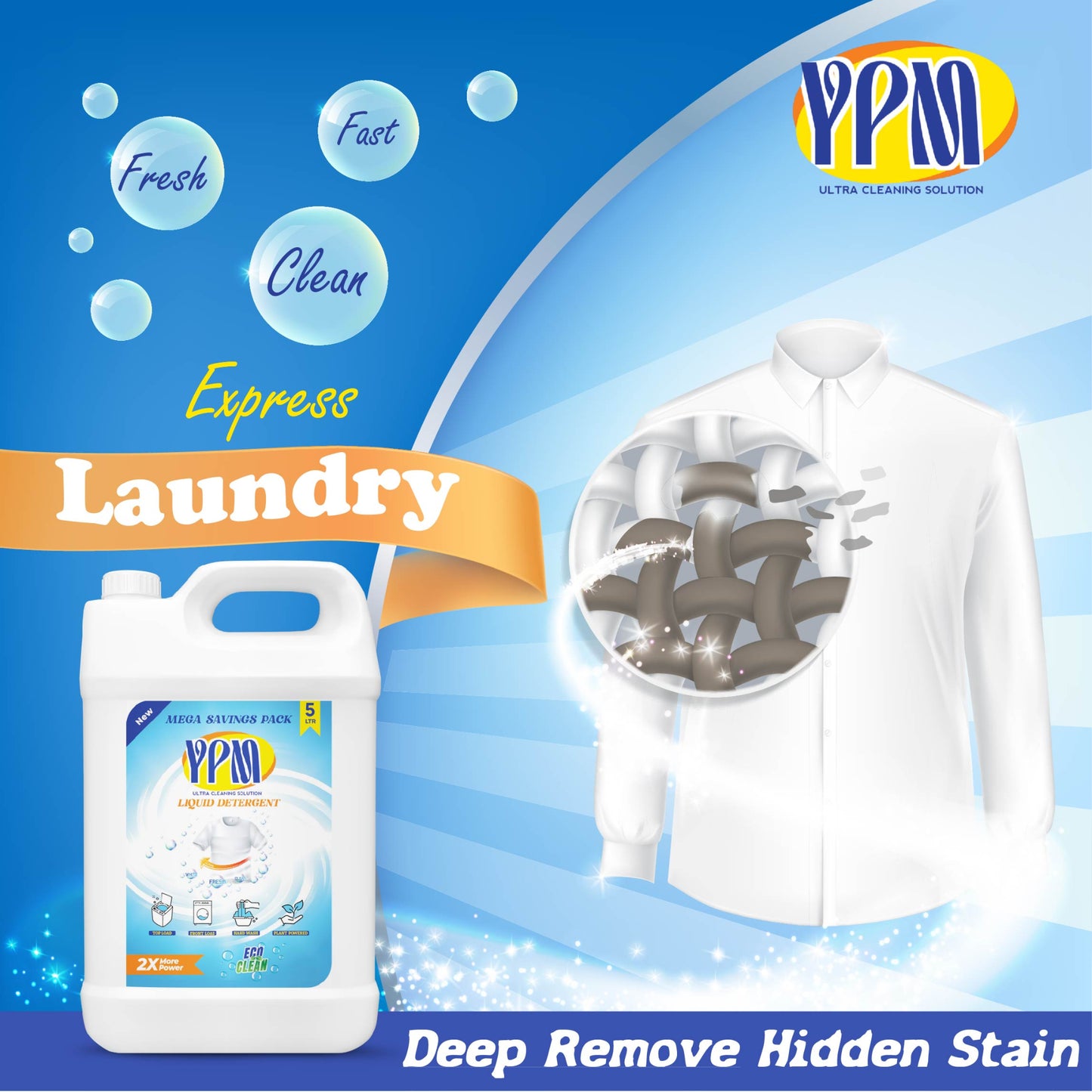 5L Liquid Detergent - Powerful Cleaning for Laundry - Fresh & Vibrant